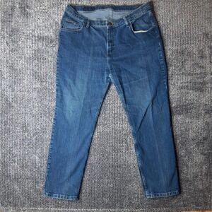 VTG Riders by Lee Womens 18W Petite Straight Leg Jeans Medium Wash Blue 157226H